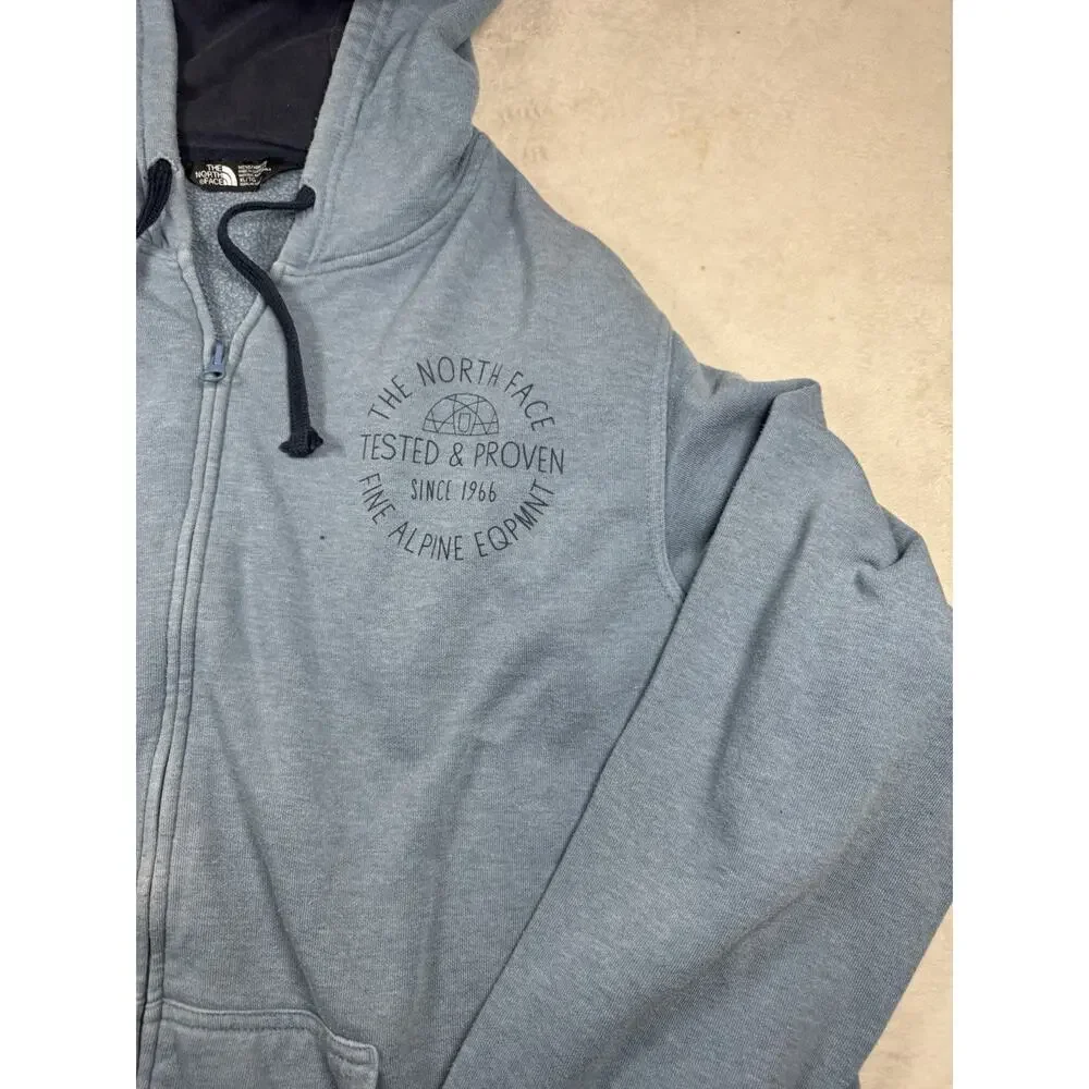 The North Face Mens XL Full Zip Hoodie Blue Tested & Proven Alpine Equipment